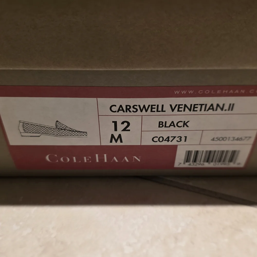 Cole Haan Black Woven Leather Slip-On Loafers